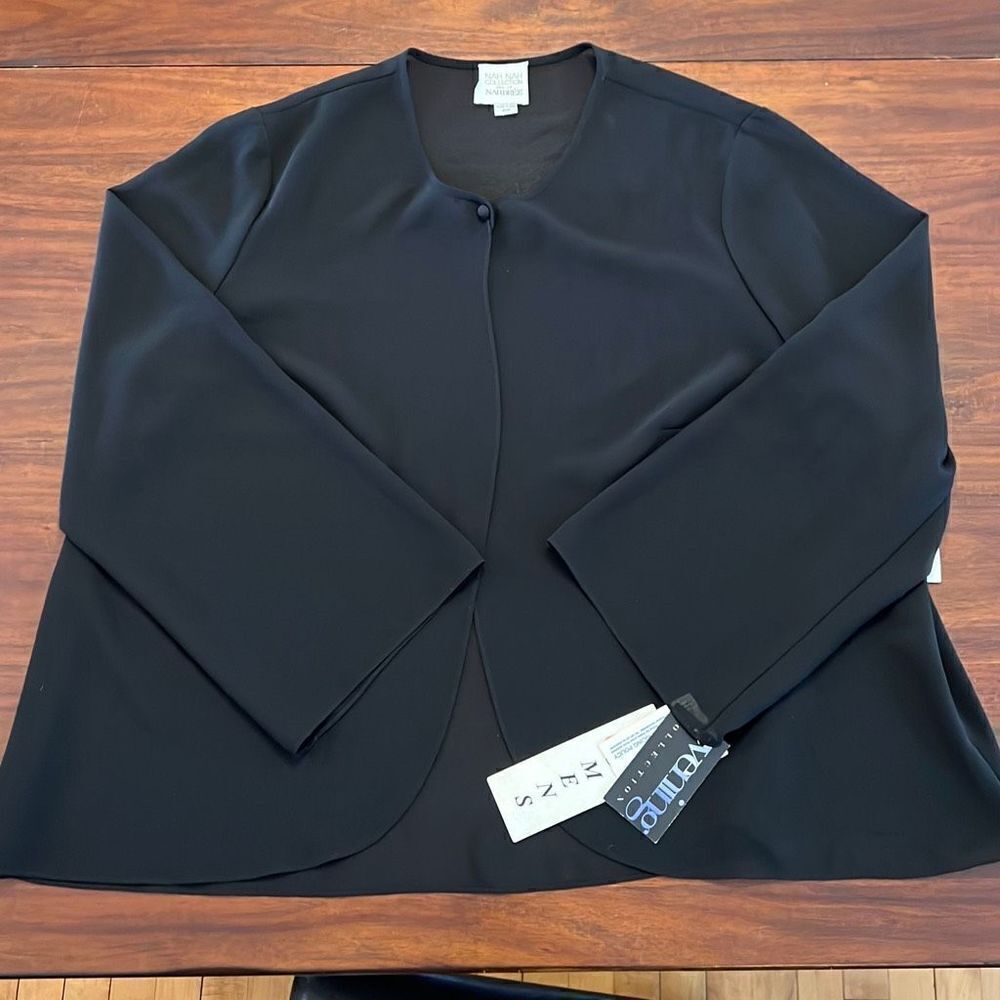 NWT Vintage Nah Nah Collection Nahdree Black Sheer Overshirt Cardigan Women’s 20